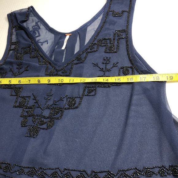 Free People Sheer Beaded Run With It Cropped Top - Picture 7 of 9